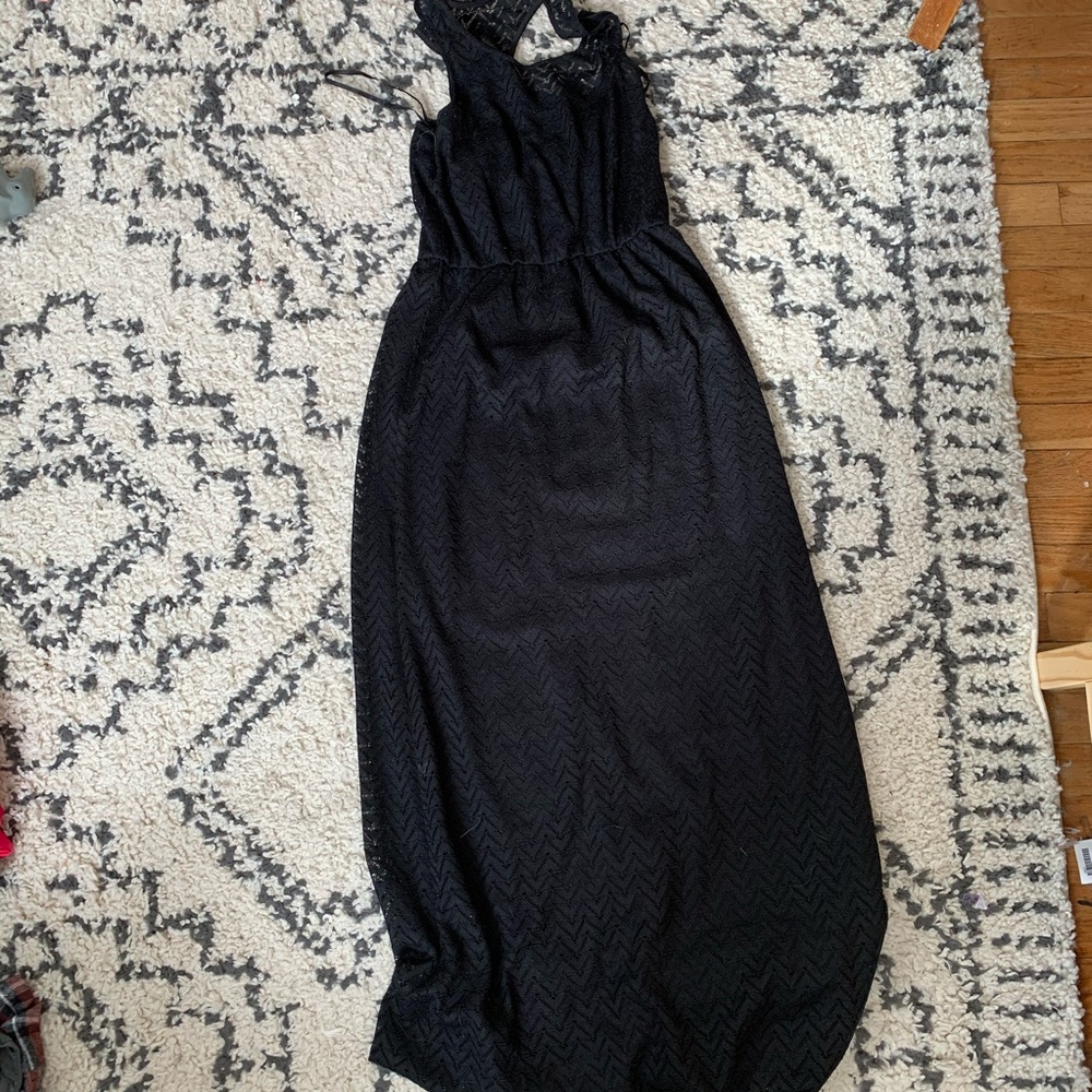 Black lace maxi dress